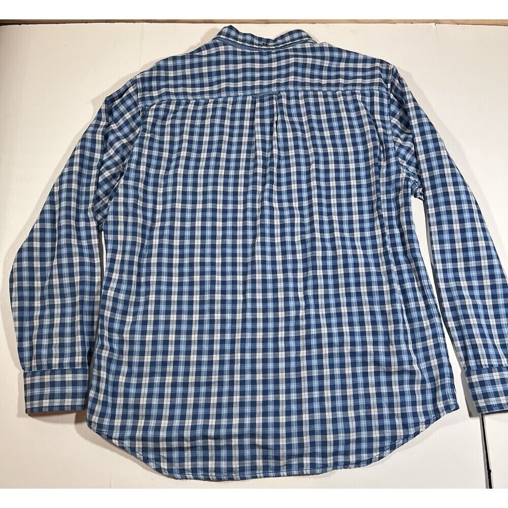 Tommy Bahama 100% Cotton Blue White Plaid Long Sleeve Button Down Shirt Men's XL - Picture 9 of 10